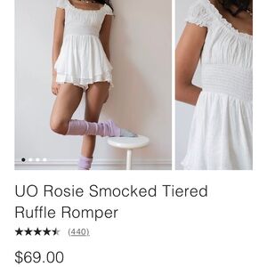 Urban Outfitters Rosie Smocked Tier Ruffle Romper